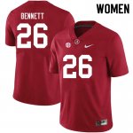 NCAA Women's Alabama Crimson Tide #26 Jonathan Bennett Stitched College 2021 Nike Authentic Crimson Football Jersey PH17P14AQ